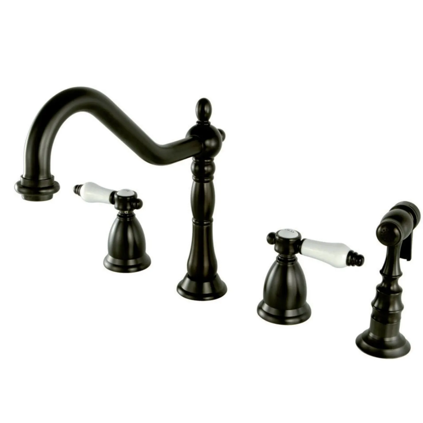Kingston Brass Bel-Air Deck Mount Widespread Kitchen Faucet