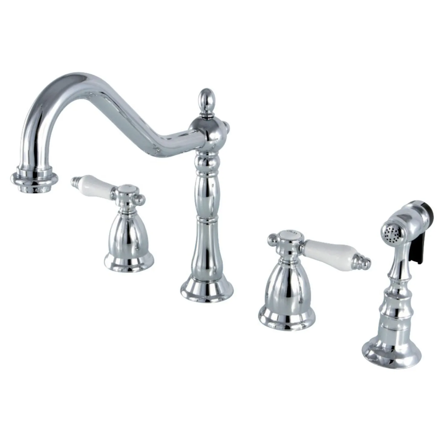 Kingston Brass Bel-Air Deck Mount Widespread Kitchen Faucet