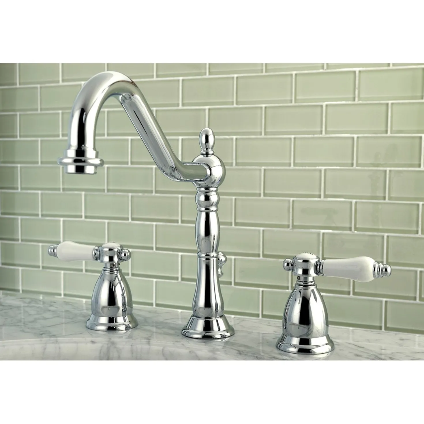 Kingston Brass Bel-Air Deck Mount 8" Widespread 3-Hole Bathroom Faucet