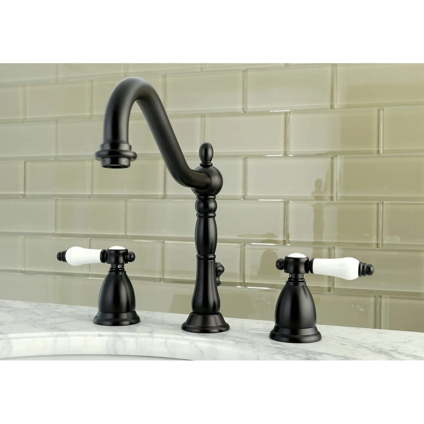 Kingston Brass Bel-Air Deck Mount 8" Widespread 3-Hole Bathroom Faucet