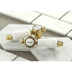 Kingston Brass Bel-Air Deck Mount Roman Tub Filler with Lever Handle