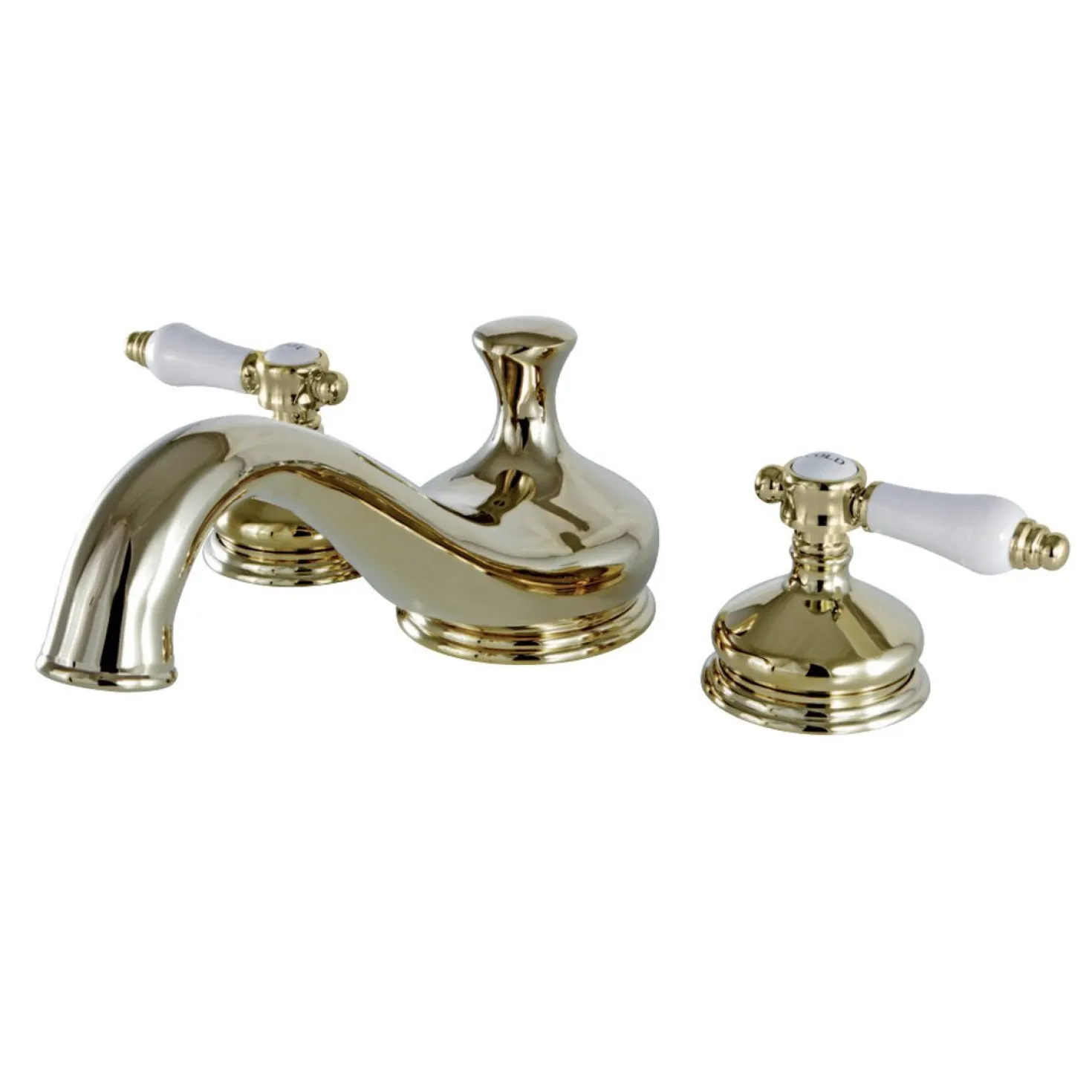 Kingston Brass Bel-Air Deck Mount Roman Tub Filler with Lever Handle