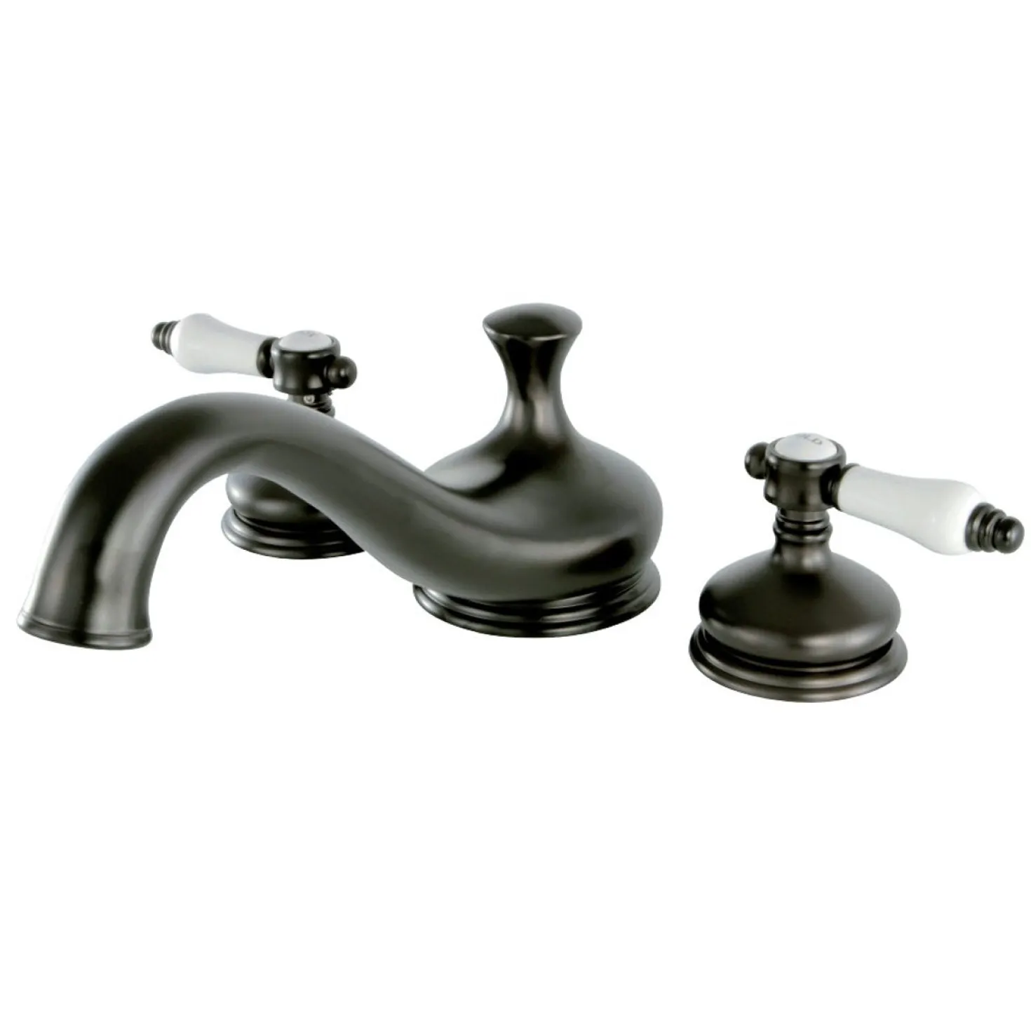 Kingston Brass Bel-Air Deck Mount Roman Tub Filler with Lever Handle