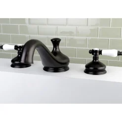Kingston Brass Bel-Air Deck Mount Roman Tub Filler with Lever Handle
