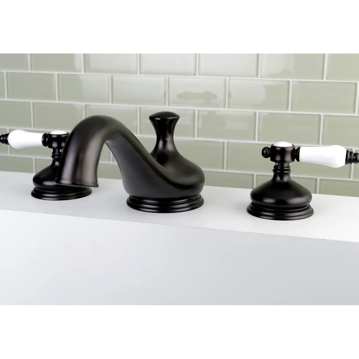 Kingston Brass Bel-Air Deck Mount Roman Tub Filler with Lever Handle
