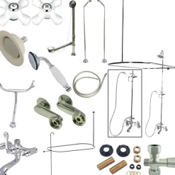 Kingston Brass CCK1181PX Vintage Clawfoot Tub Package with 24" Supply Lines