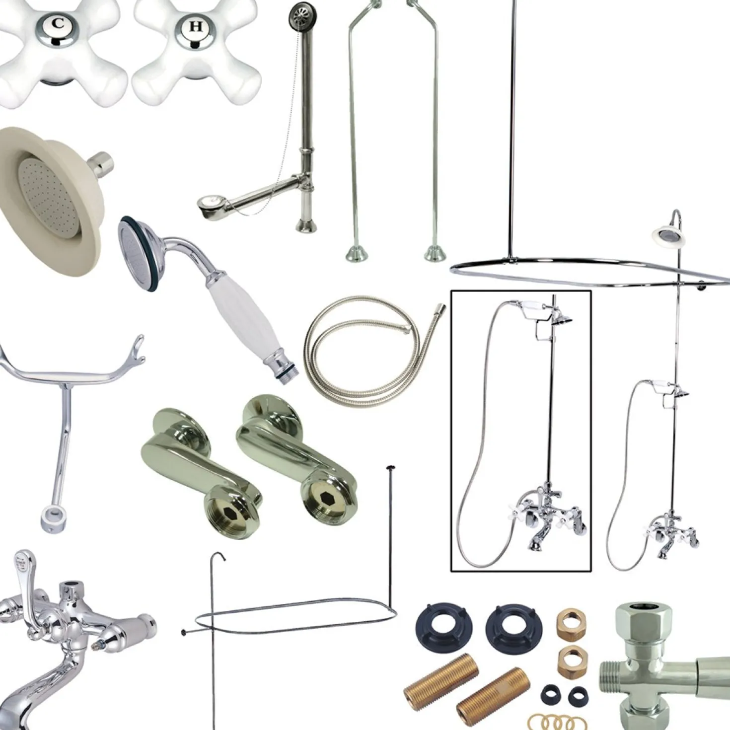 Kingston Brass CCK1181PX Vintage Clawfoot Tub Package with 24" Supply Lines