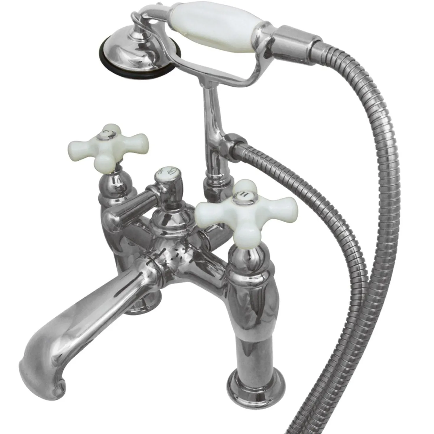 Kingston Brass CC612T1 Vintage Deck Mount Clawfoot Tub Filler with Hand Shower