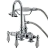 Kingston Brass CC18T1 Vintage 3-3/8" Deck Mount Clawfoot Tub Filler with Hand Shower