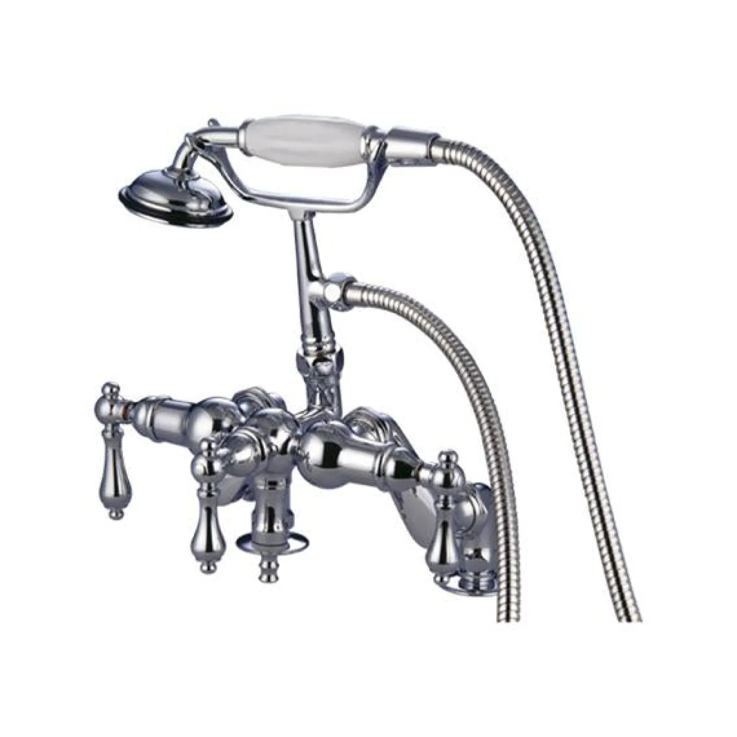 Kingston Brass CC620T1 Vintage Deck Mount Clawfoot Tub Filler with Hand Shower