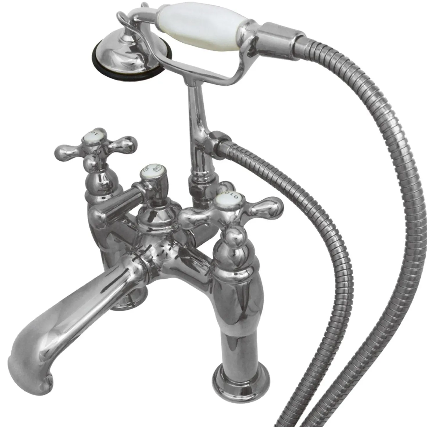 Kingston Brass CC610T1 Vintage Deck Mount Clawfoot Tub Filler with Hand Shower