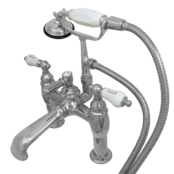 Kingston Brass CC608T1 Vintage Deck Mount Clawfoot Tub Filler with Hand Shower