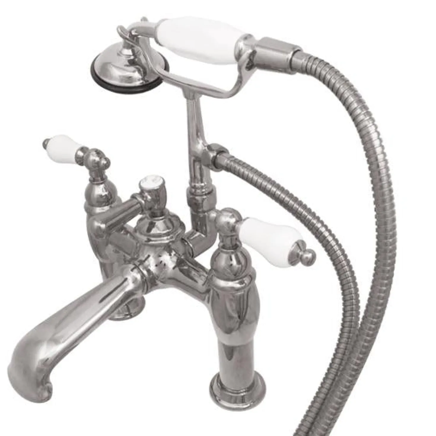 Kingston Brass CC606T1 Vintage Deck Mount Clawfoot Tub Filler with Hand Shower