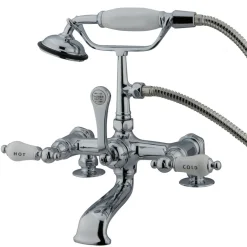 Kingston Brass CC208T1 Vintage 7" Deck Mount Clawfoot Tub Filler with Hand Shower