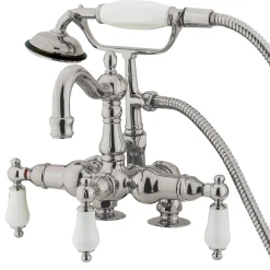 Kingston Brass CC1015T8 Vintage 3-3/8" Deck Mount Tub Filler in Satin Nickel