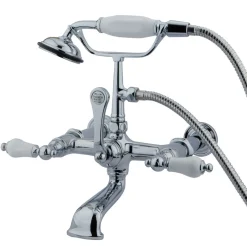 Kingston Brass CC544T1 Vintage Wall Mount Clawfoot Tub Filler with Hand Shower