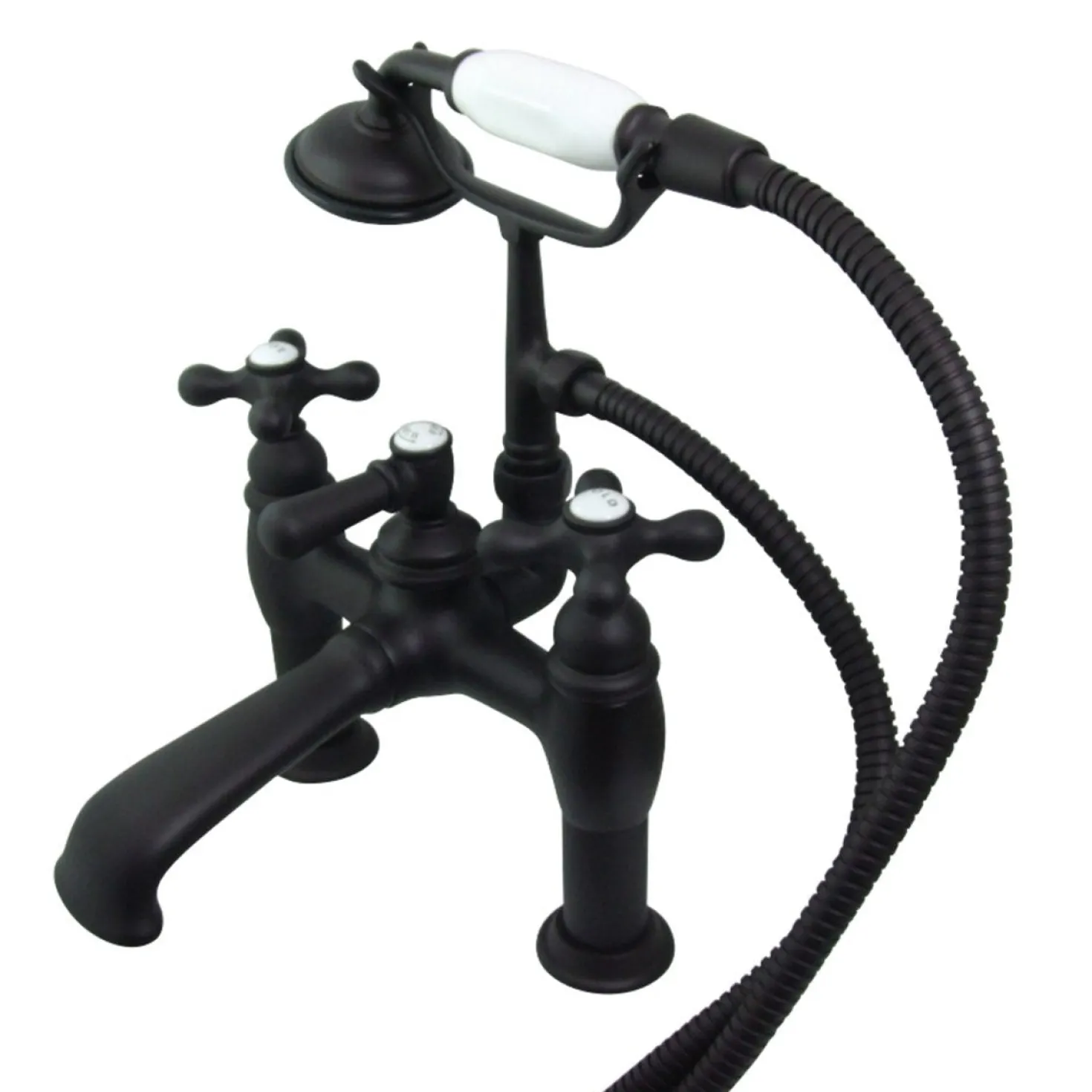 Kingston Brass CC609TX-P Vintage 7-Inch Deck Mount Tub Faucet with Hand Shower