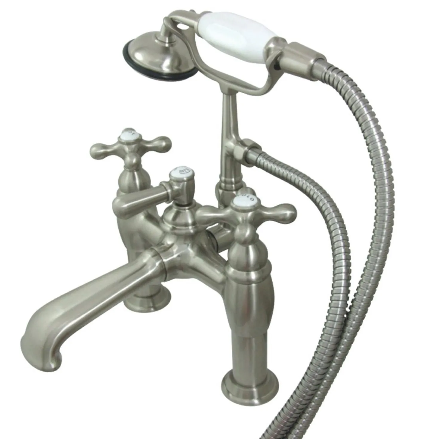 Kingston Brass CC609TX-P Vintage 7-Inch Deck Mount Tub Faucet with Hand Shower