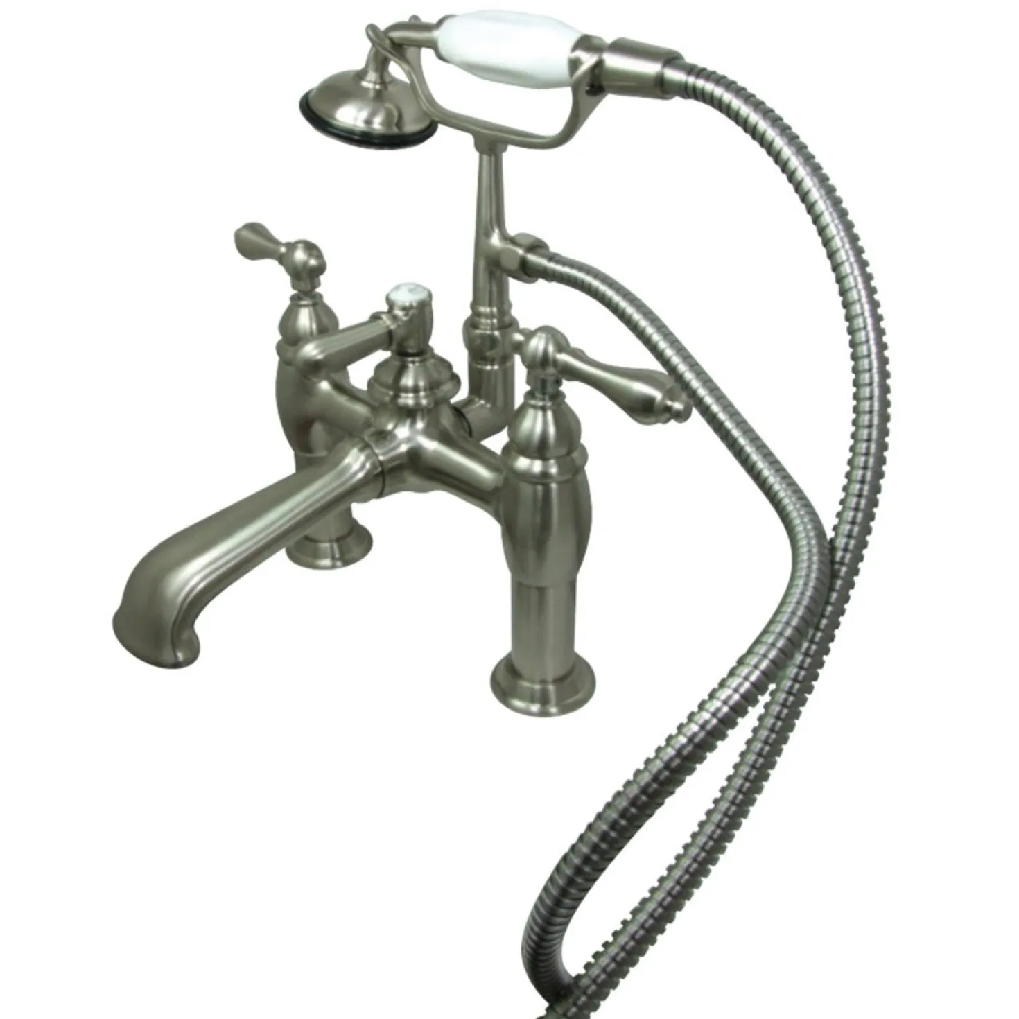 Kingston Brass CC603TX-P Vintage 7-Inch Deck Mount Tub Faucet with Hand Shower