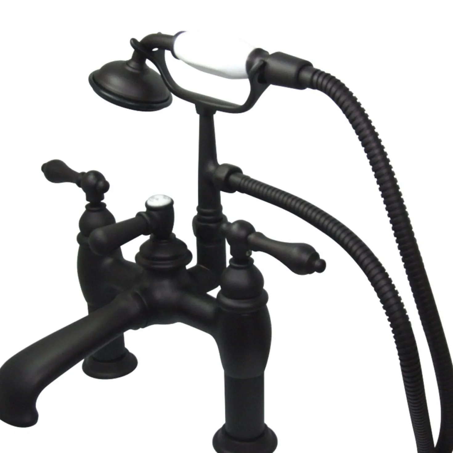 Kingston Brass CC603TX-P Vintage 7-Inch Deck Mount Tub Faucet with Hand Shower