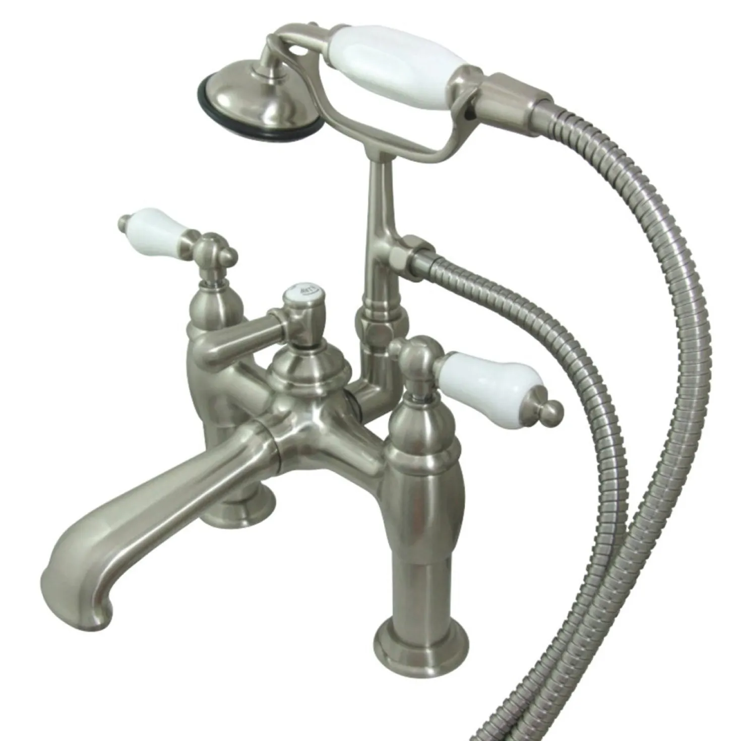 Kingston Brass CC605TX-P Vintage 7-Inch Deck Mount Tub Faucet with Hand Shower