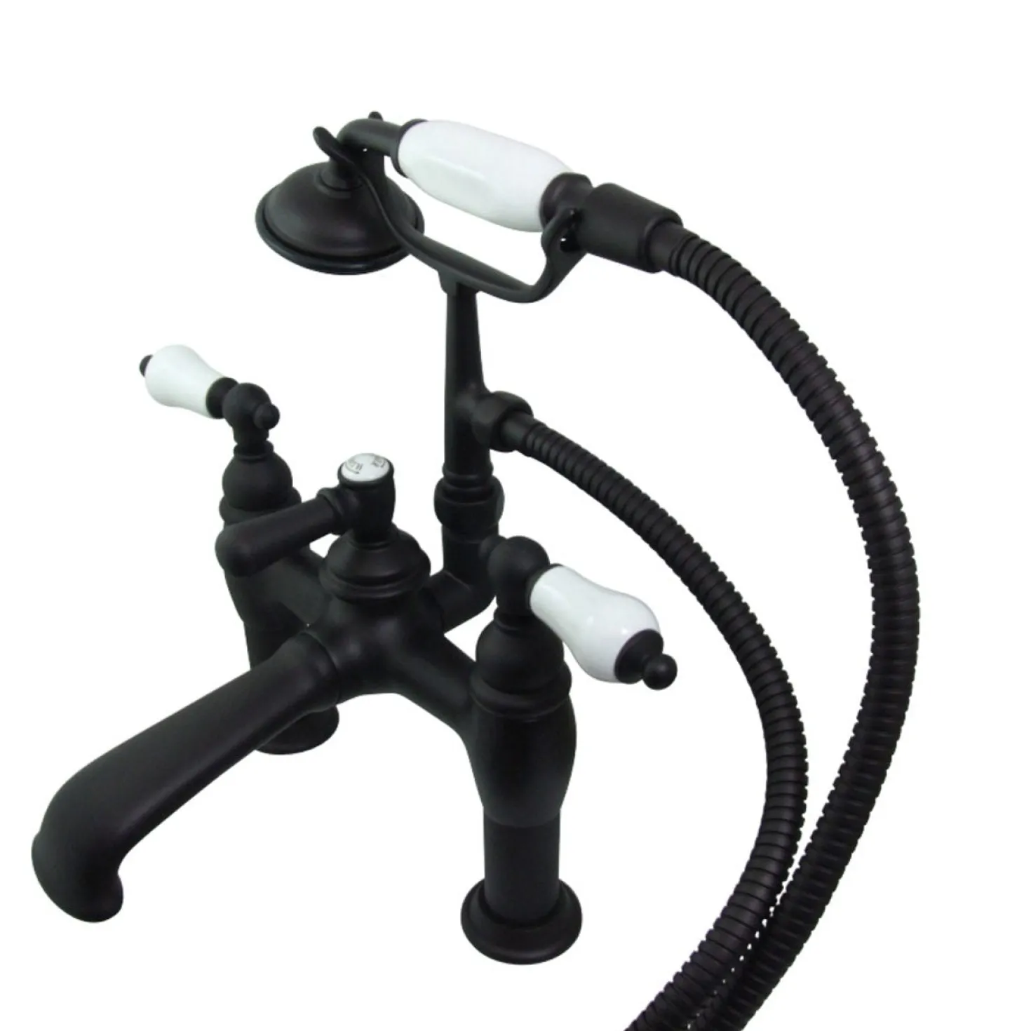 Kingston Brass CC605TX-P Vintage 7-Inch Deck Mount Tub Faucet with Hand Shower