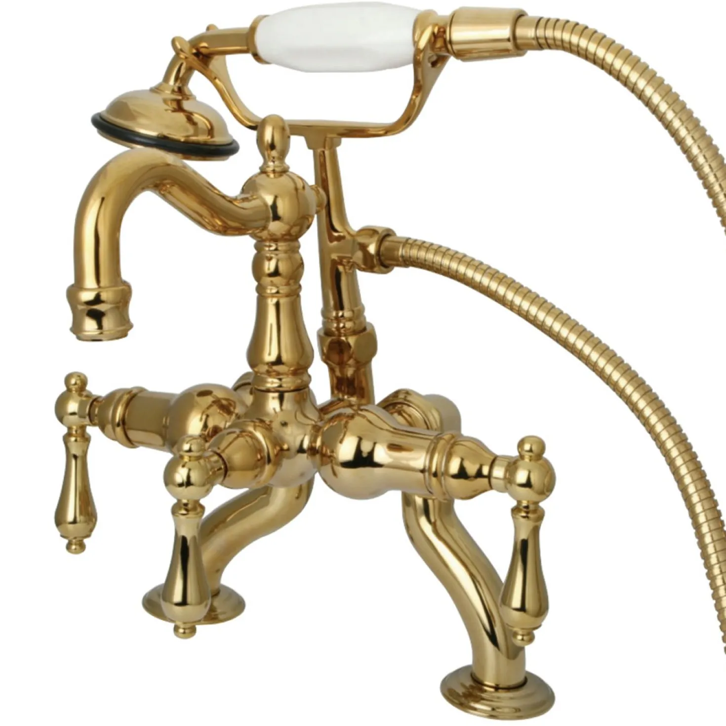 Kingston Brass CC2007TX-P Vintage Clawfoot 11" x 6" x 4.75" Tub Faucet with Hand Shower