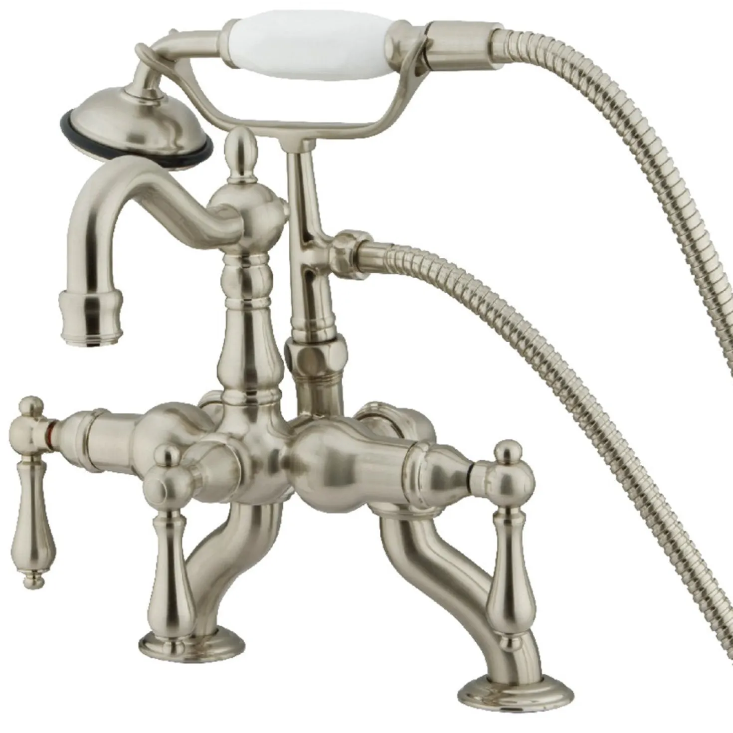 Kingston Brass CC2007TX-P Vintage Clawfoot 11" x 6" x 4.75" Tub Faucet with Hand Shower