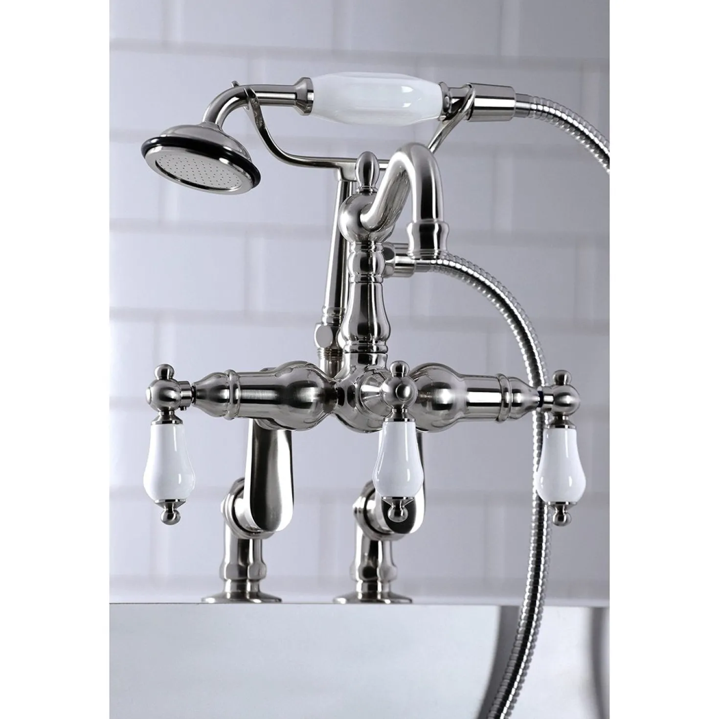 Kingston Brass CC6015TX-PVintage Clawfoot Tub Faucet with Hand Shower