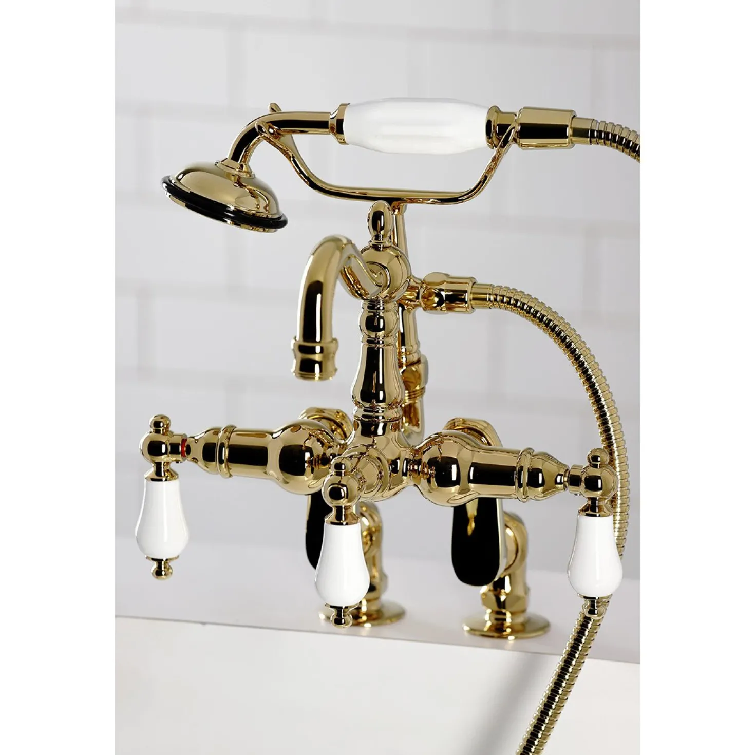 Kingston Brass CC6015TX-PVintage Clawfoot Tub Faucet with Hand Shower