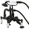 Kingston Brass CC2011TX-P Vintage Clawfoot 11" x 6" x 4.75" Tub Faucet with Hand Shower