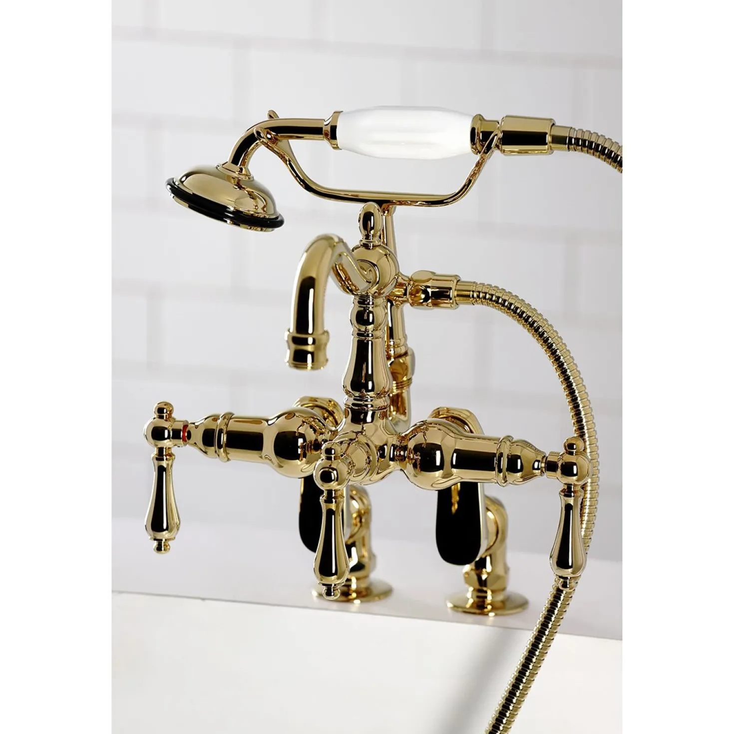 Kingston Brass CC6013TX-P Vintage Clawfoot Tub Faucet with Hand Shower
