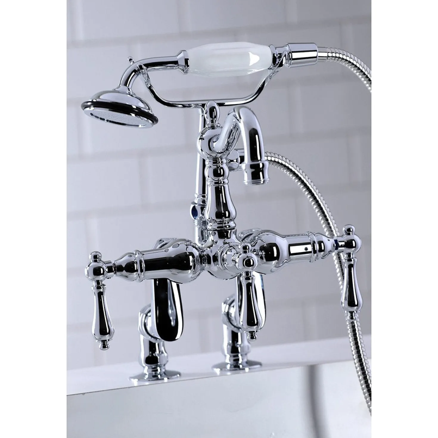 Kingston Brass CC6013TX-P Vintage Clawfoot Tub Faucet with Hand Shower