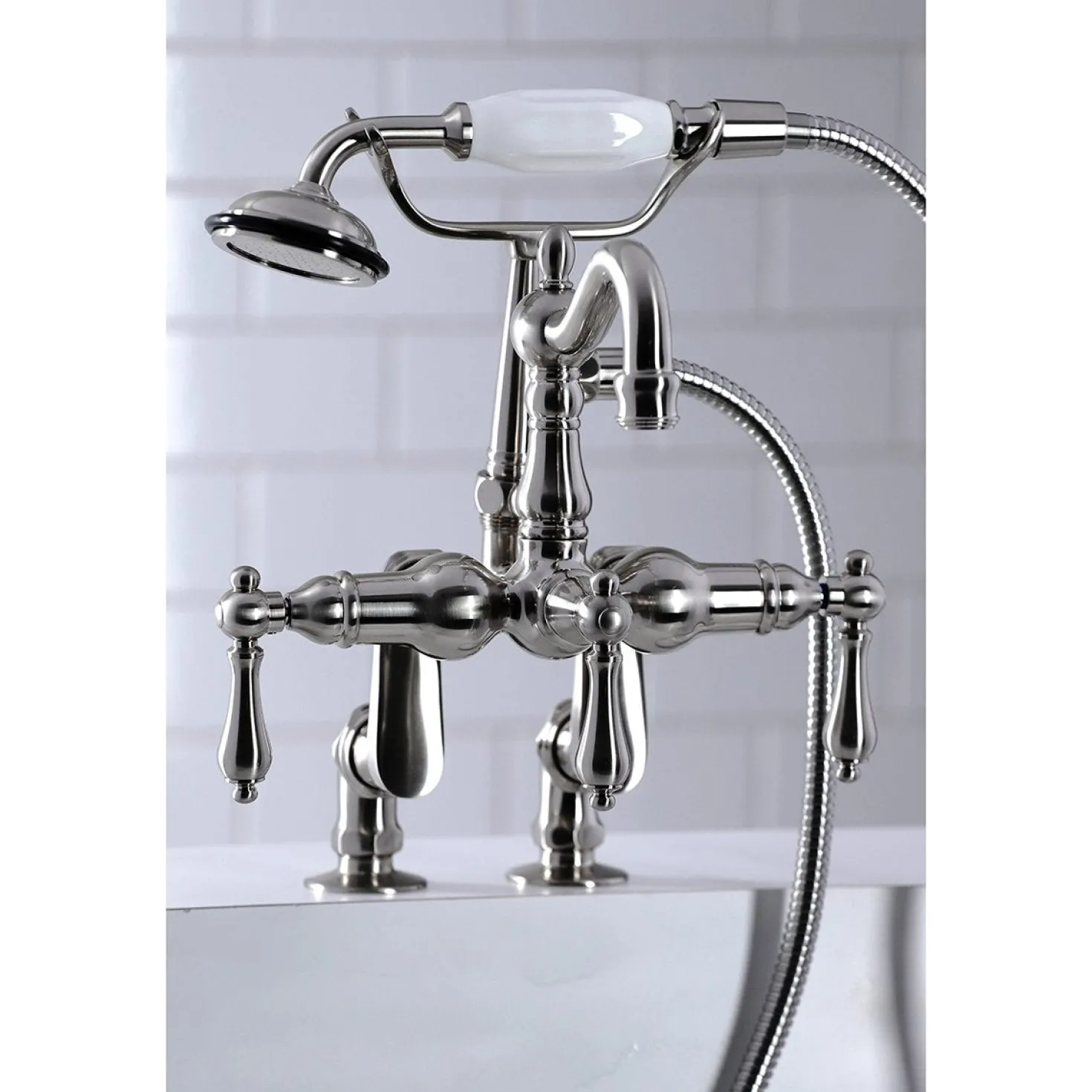 Kingston Brass CC6013TX-P Vintage Clawfoot Tub Faucet with Hand Shower
