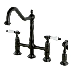Kingston Brass 8" Centerset Kitchen Faucet with Brass Sprayer