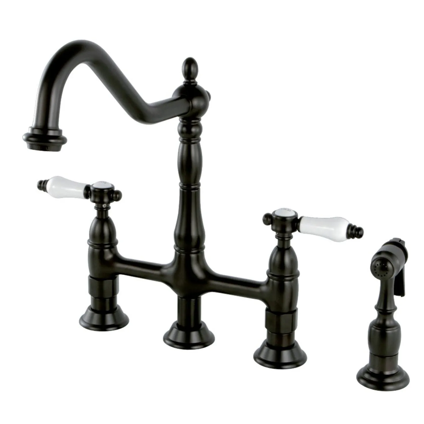 Kingston Brass 8" Centerset Kitchen Faucet with Brass Sprayer