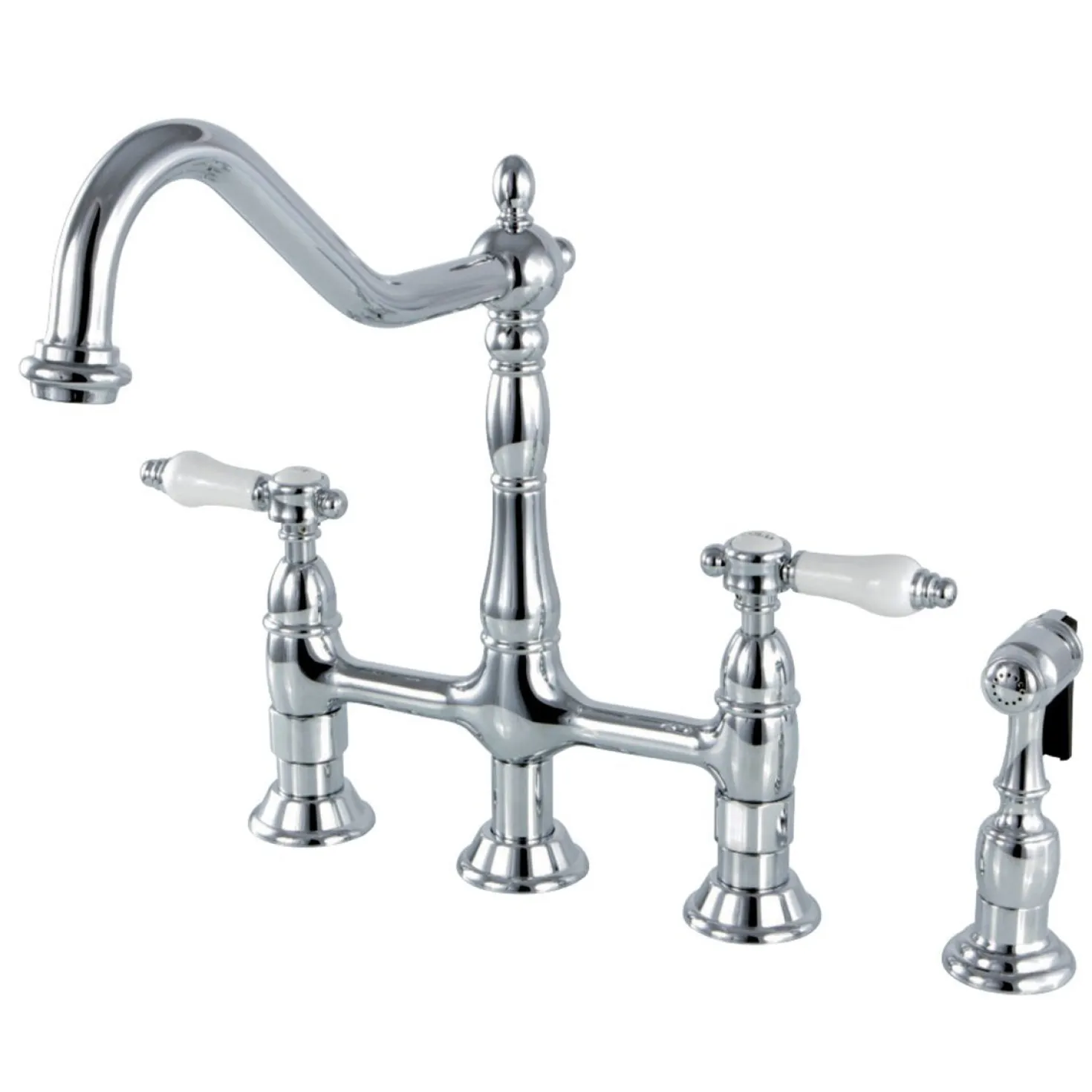 Kingston Brass 8" Centerset Kitchen Faucet with Brass Sprayer