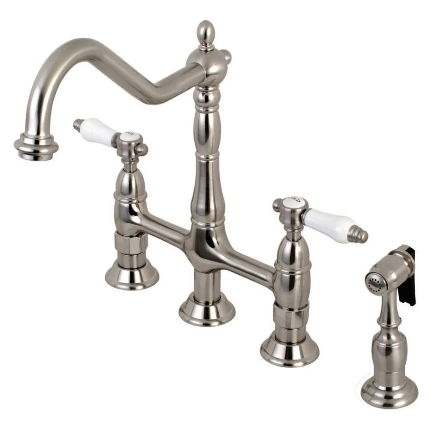 Kingston Brass 8" Centerset Kitchen Faucet with Brass Sprayer