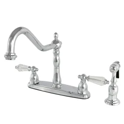 Kingston Brass 8" Centerset Kitchen Faucet with Matching Brass Sprayer