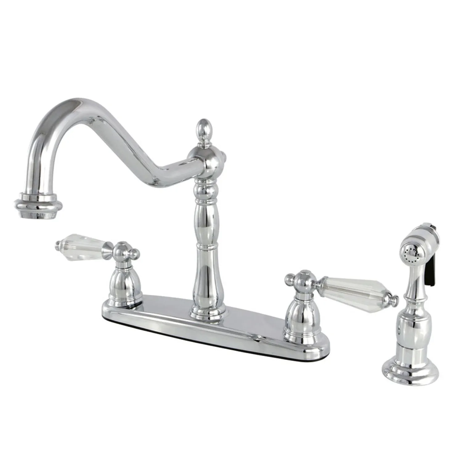 Kingston Brass 8" Centerset Kitchen Faucet with Matching Brass Sprayer