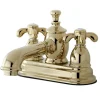 Kingston Brass 4" Centerset Lavatory Faucet with Heritage Spout and Metal Cross Handle
