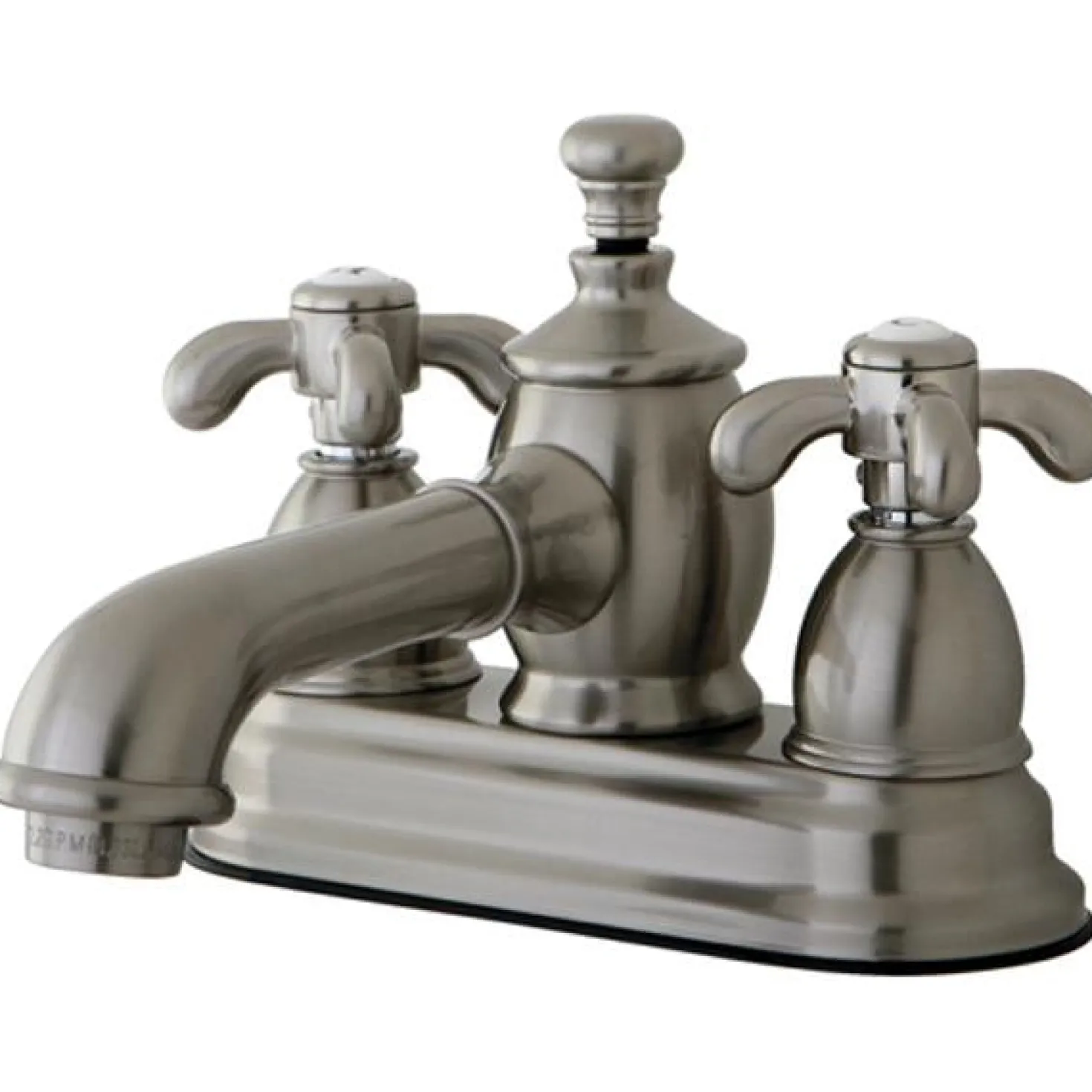 Kingston Brass 4" Centerset Lavatory Faucet with Heritage Spout and Metal Cross Handle