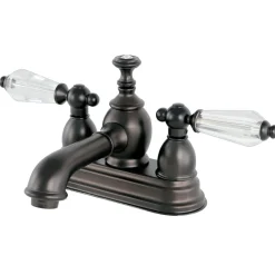 Kingston Brass 4" Centerset Three Hole Lavatory Faucet with Brass Pop-up