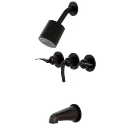 Kingston Brass Centurion Three-Handle Tub and Shower Faucet