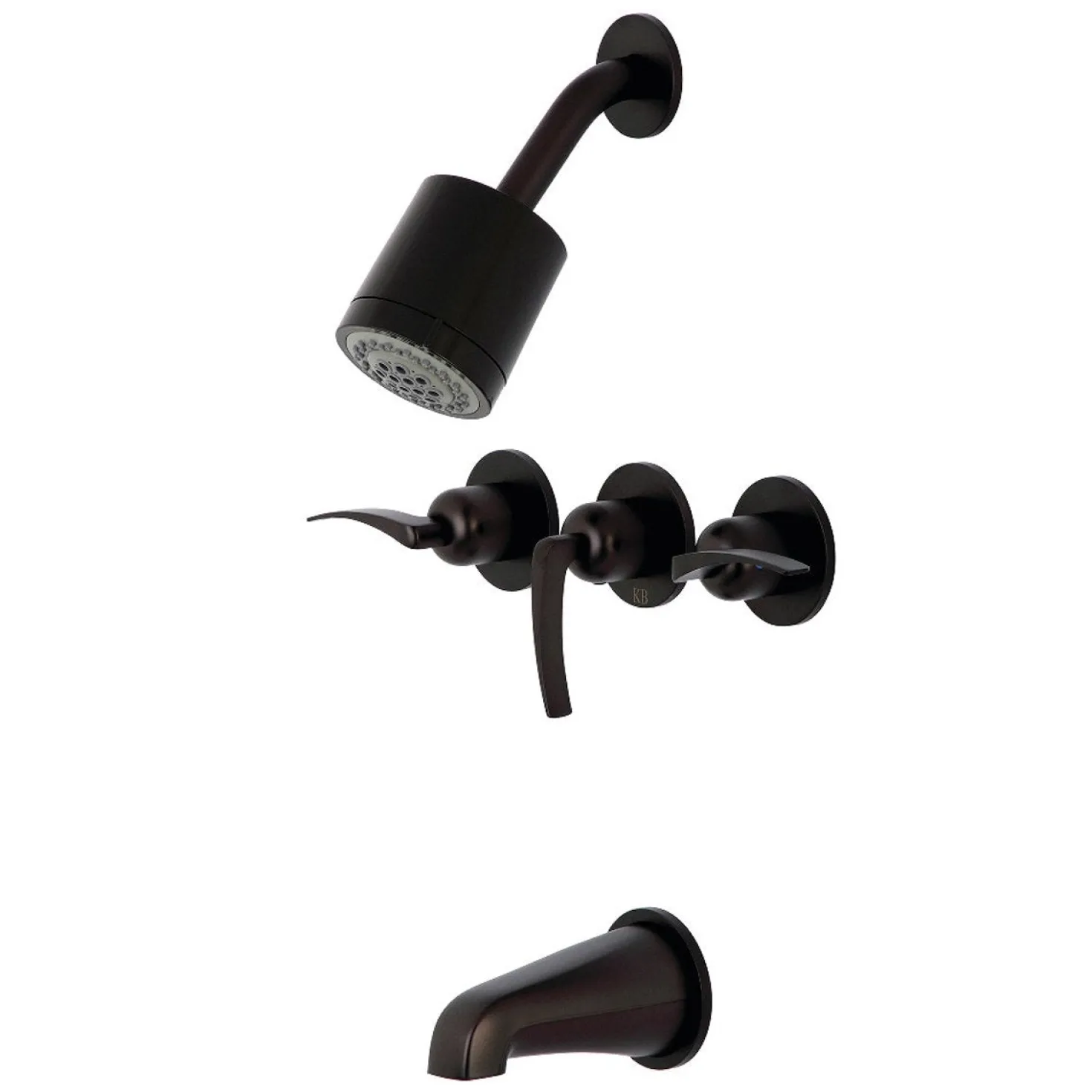 Kingston Brass Centurion Three-Handle Tub and Shower Faucet