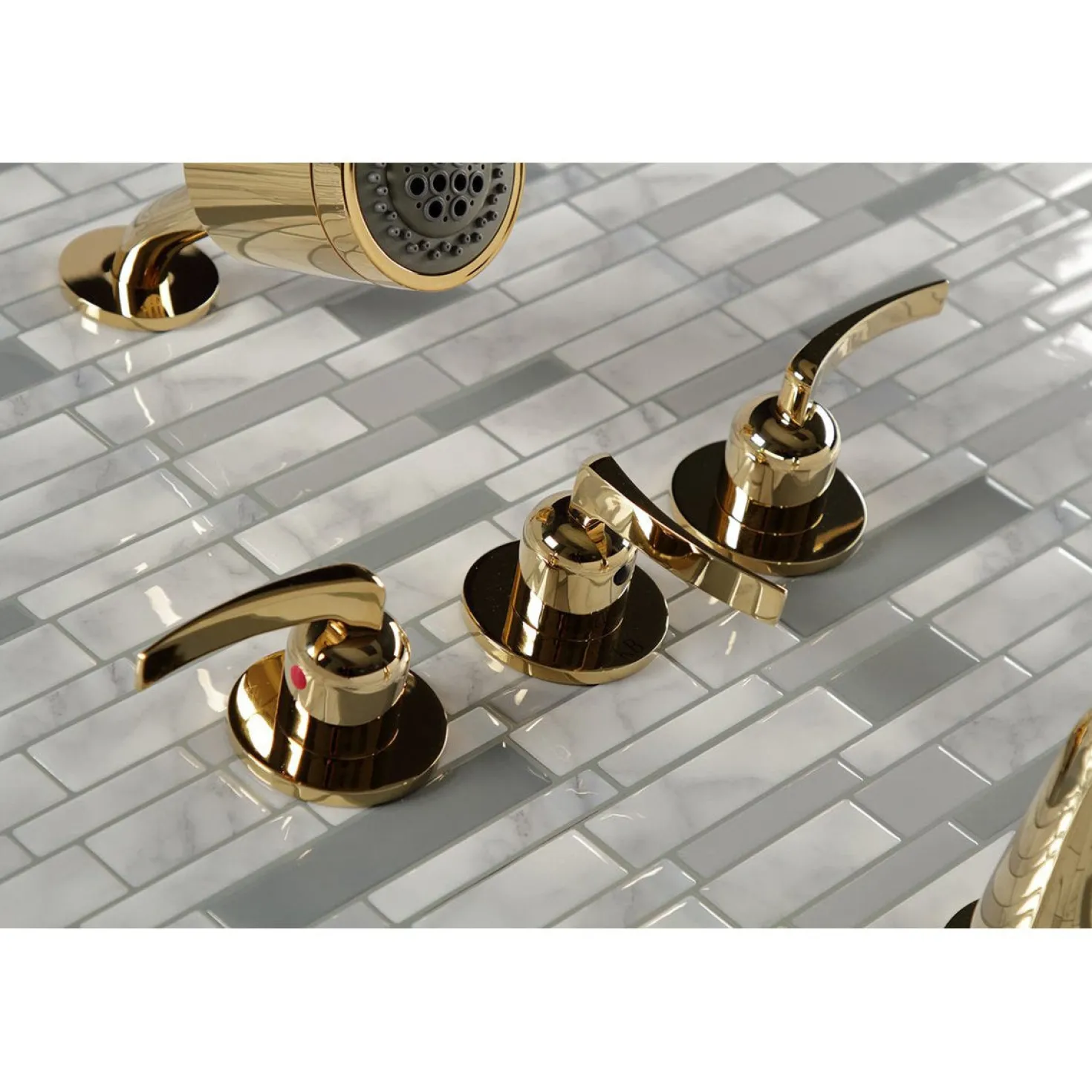 Kingston Brass Centurion Three-Handle Tub and Shower Faucet