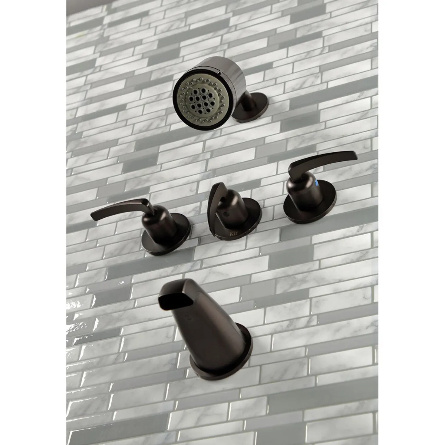 Kingston Brass Centurion Three-Handle Tub and Shower Faucet