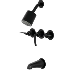 Kingston Brass Centurion Three-Handle Tub and Shower Faucet