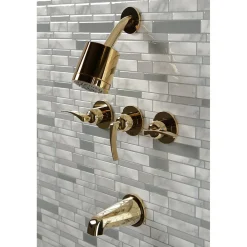 Kingston Brass Centurion Three-Handle Tub and Shower Faucet