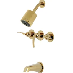 Kingston Brass Centurion Three-Handle Tub and Shower Faucet